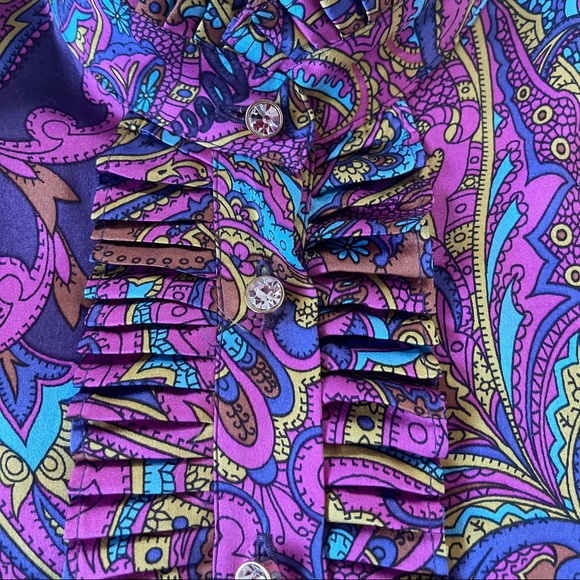 *SOLD* Dolce & Gabbana Silk Paisley Top Sz 42 - Picture 11 of 16